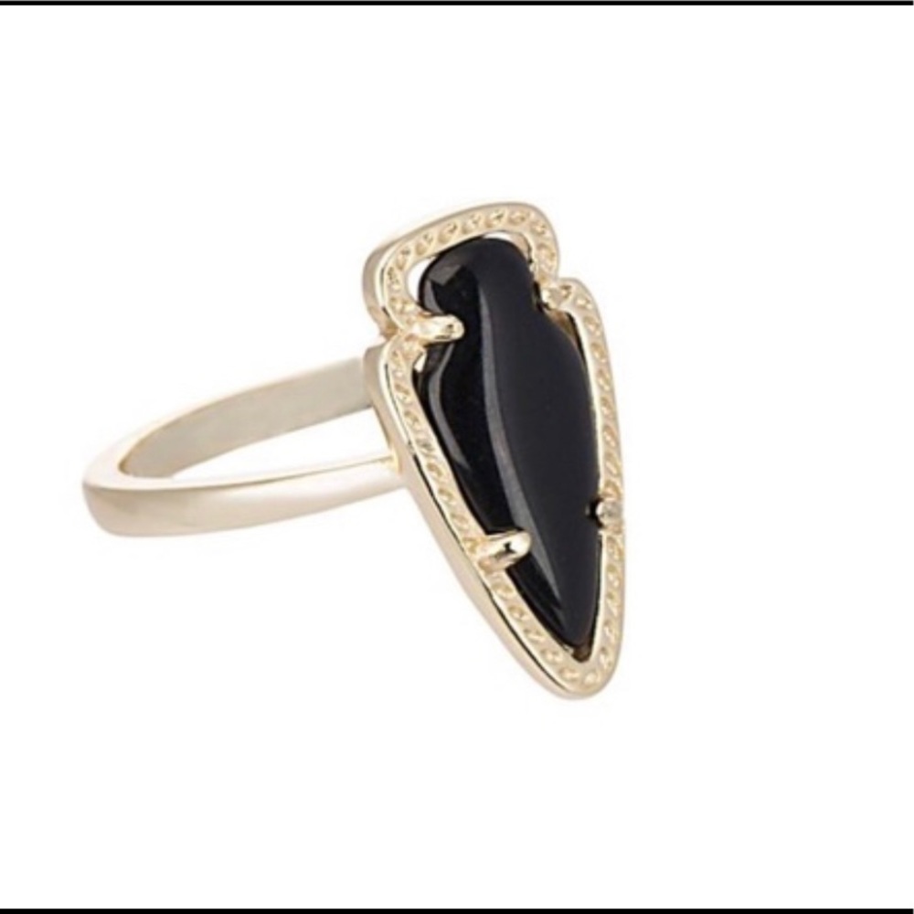 Kendra Scott Skylen Black/gold arrowhead ring